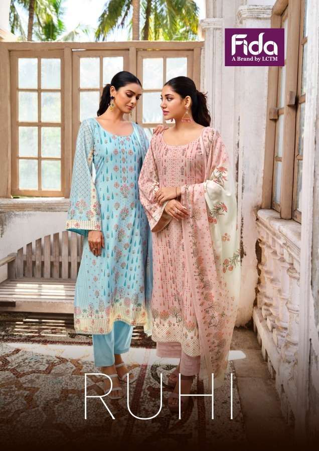 fida ruhi series 1001-1006 karachi cotton suit