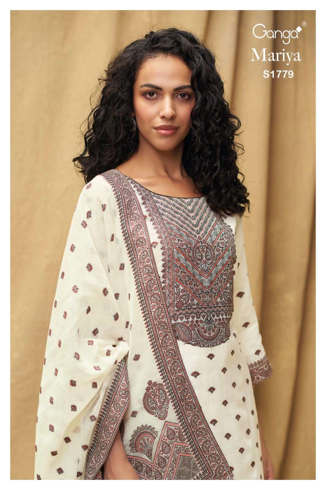 ganga mariya 1779 premium viscose linen suit 