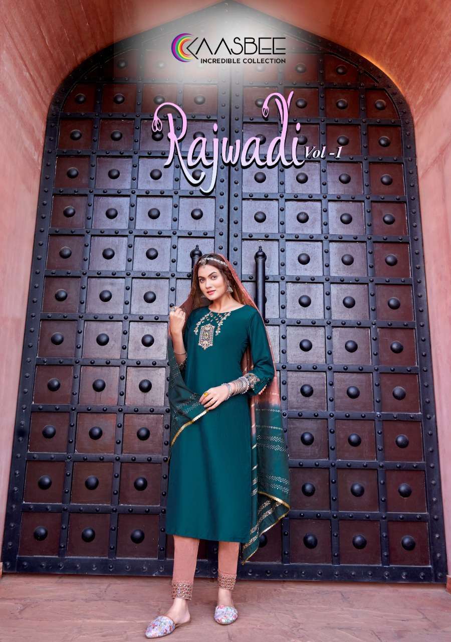 kaasbee rajwadi vol 1 series 1001-1006 chinon cotton suit 