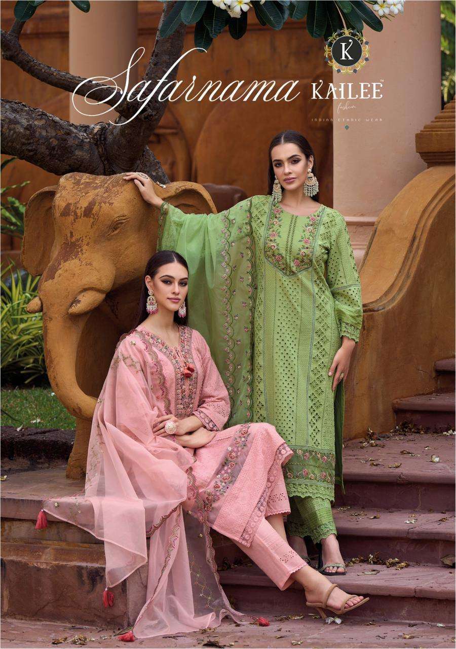 kailee safarnama series 40301-40304 pure cotton readymade suit