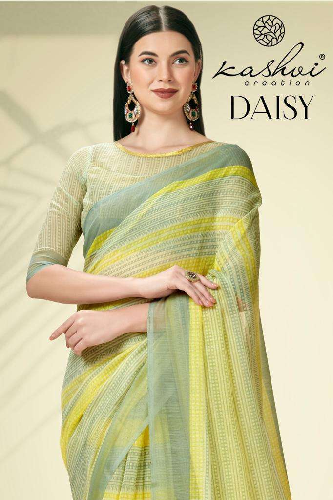 kashvi creation daisy series 78001-78008 linen silk saree