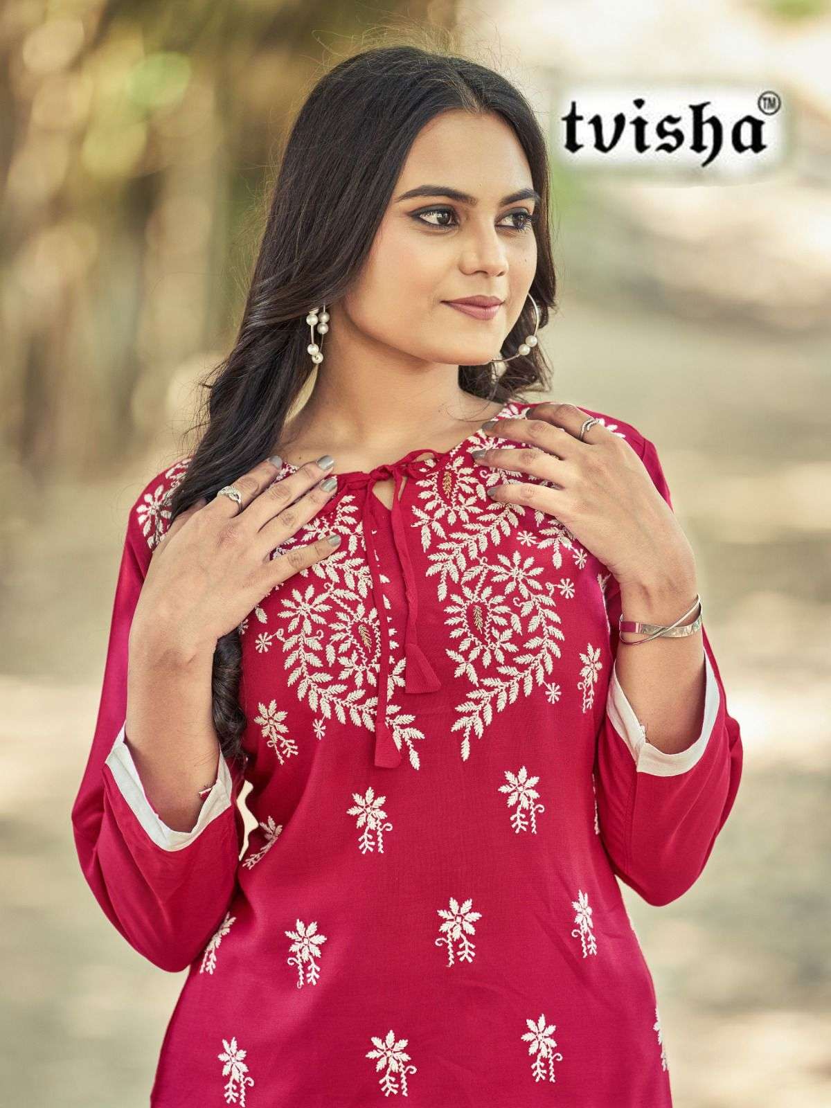 Khushali designer rayon embroidery kurti 