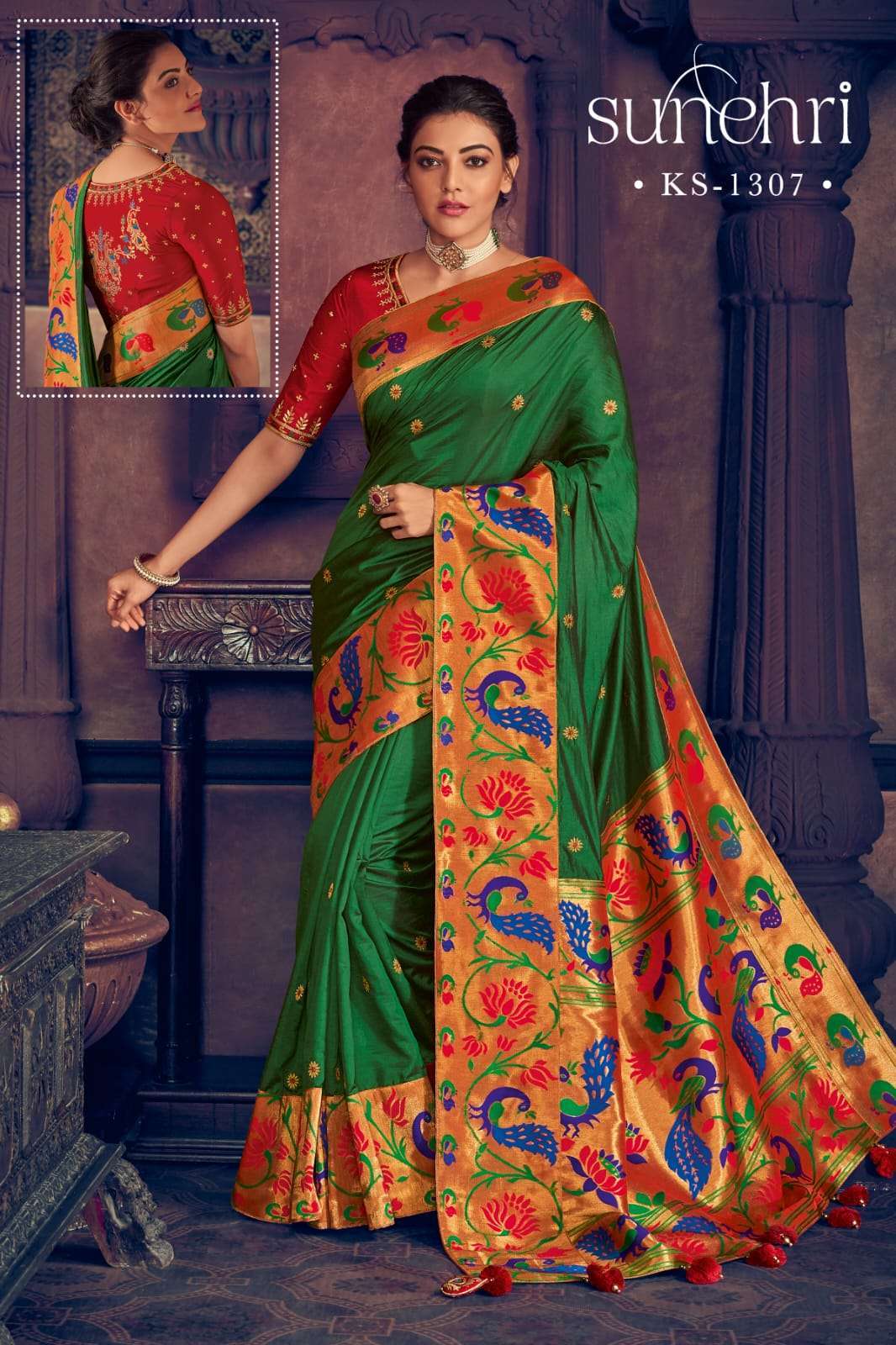 kimora sunehri 1307 pure silk saree