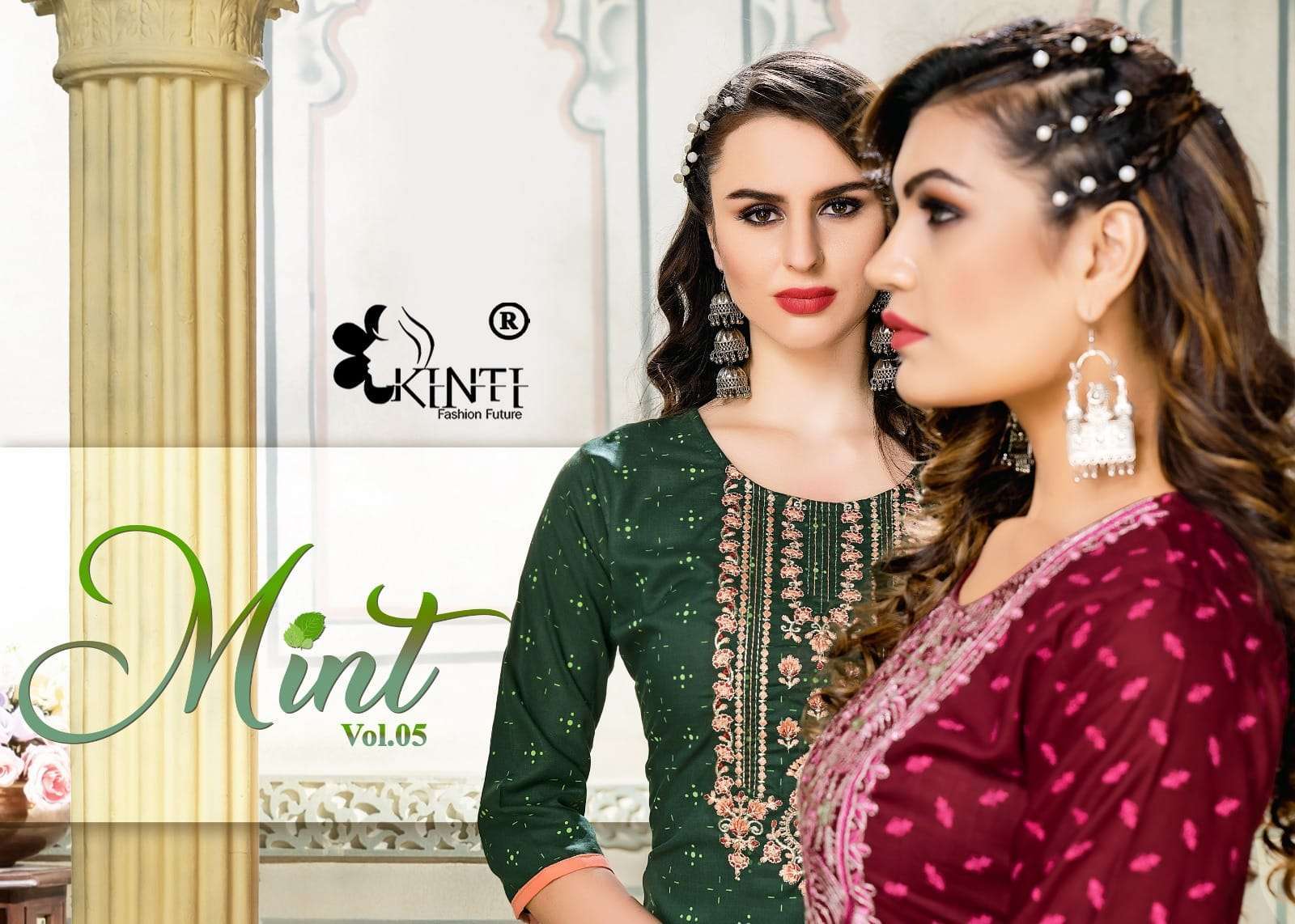 kinti mint vol 5 series 101-108 Rayon slub Print kurti