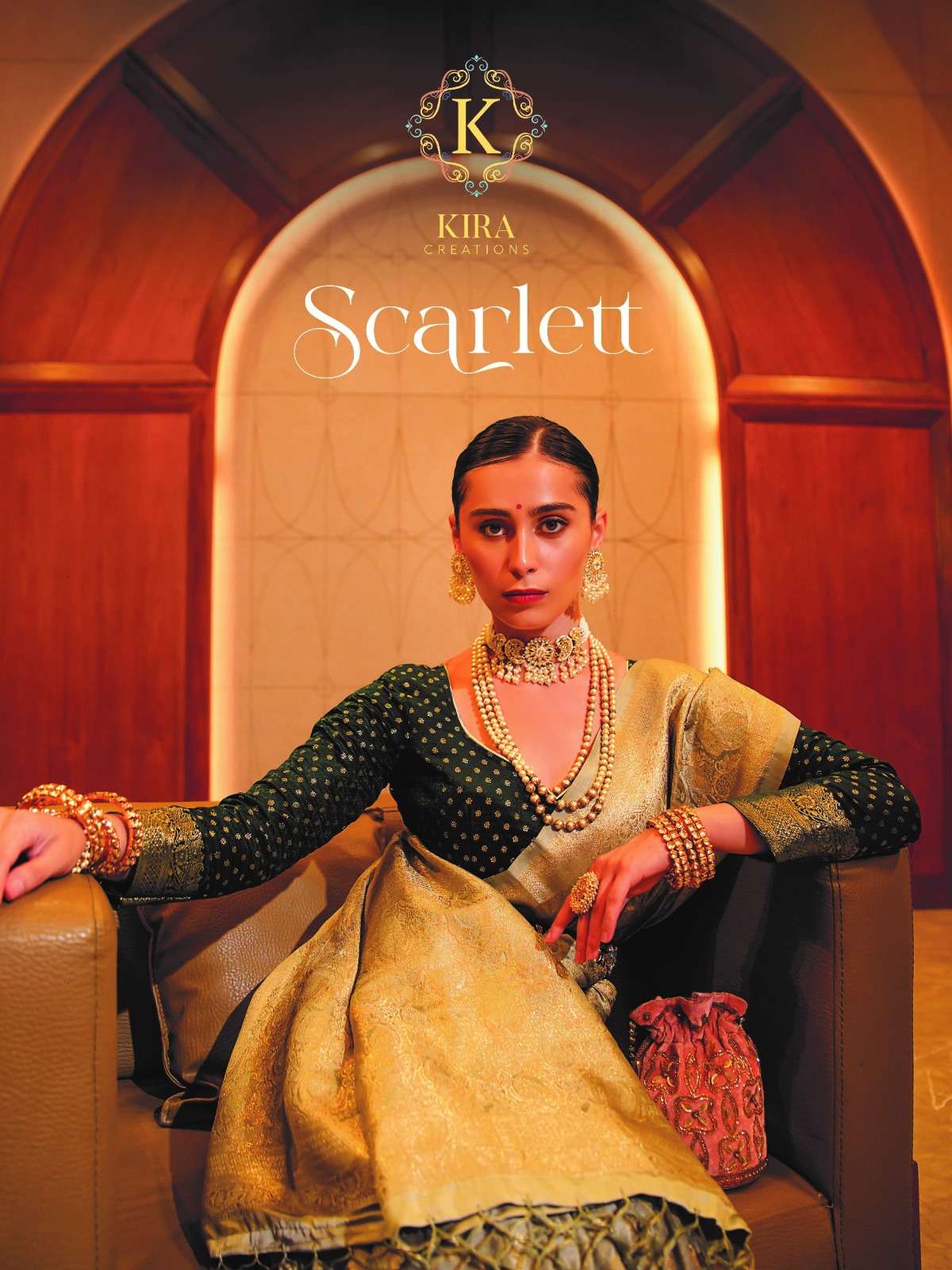 kira scarlette vol 1 designer zari satin saree 