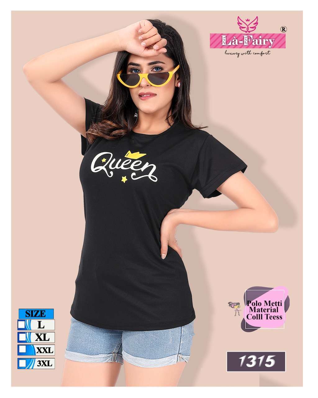 la fairy 1315 Polo metti material casual wear tshirt 