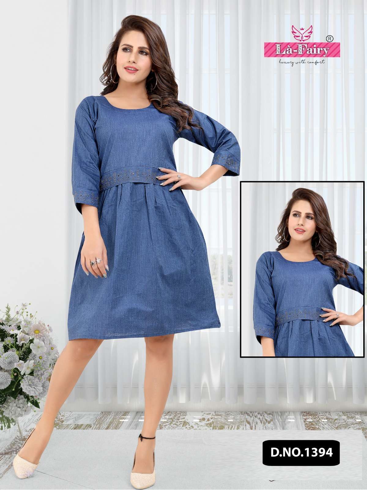 la fairy 1394 fancy denim tunics