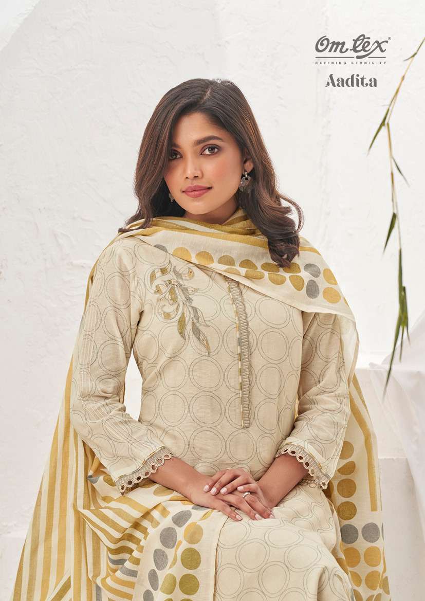 omtex aadita series 1861 ruia linen cotton suit 