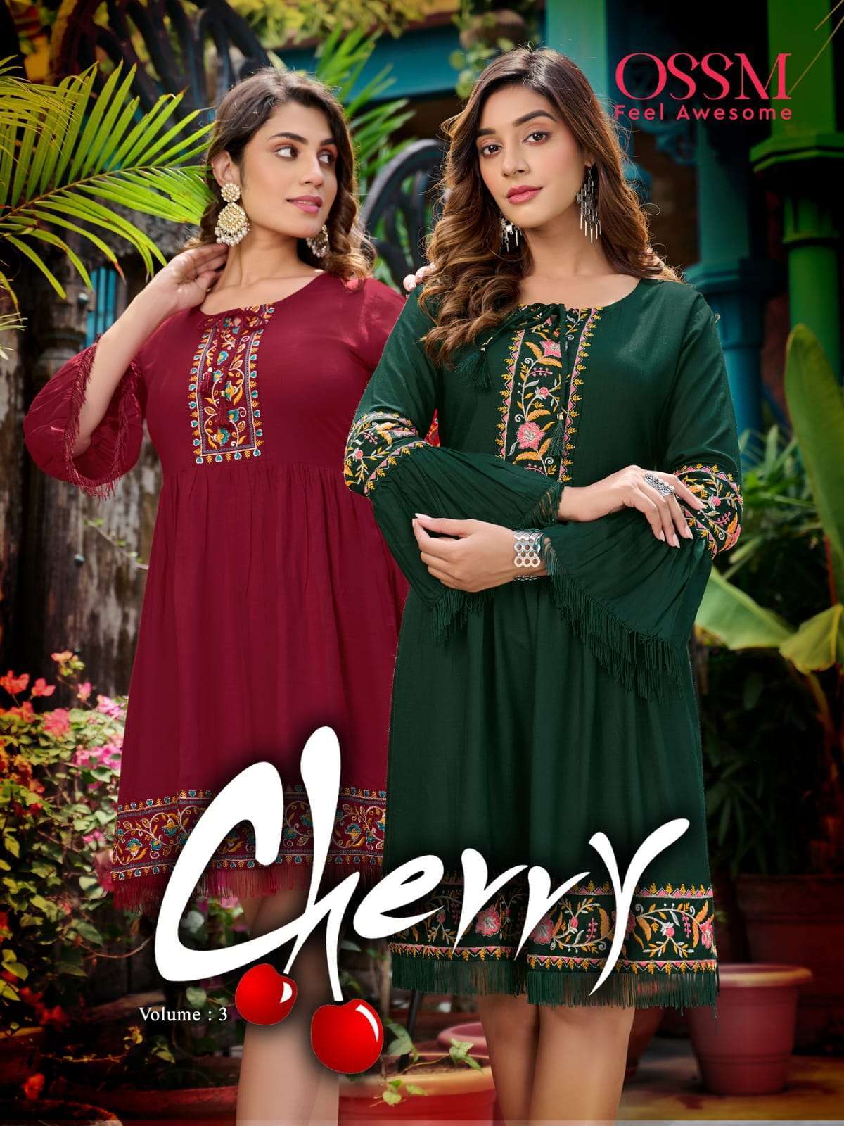 ossm cherry vol 3 series 301-306 Reyon 16kg Slub kurti