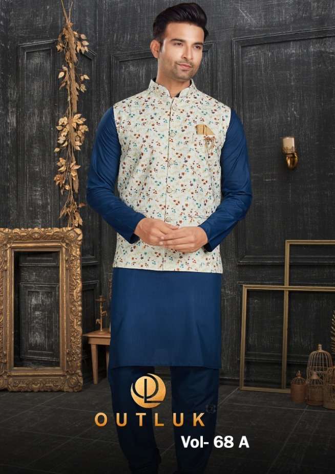 outluk vol 68A series 68001-68011 cotton kurta bottom and jacket