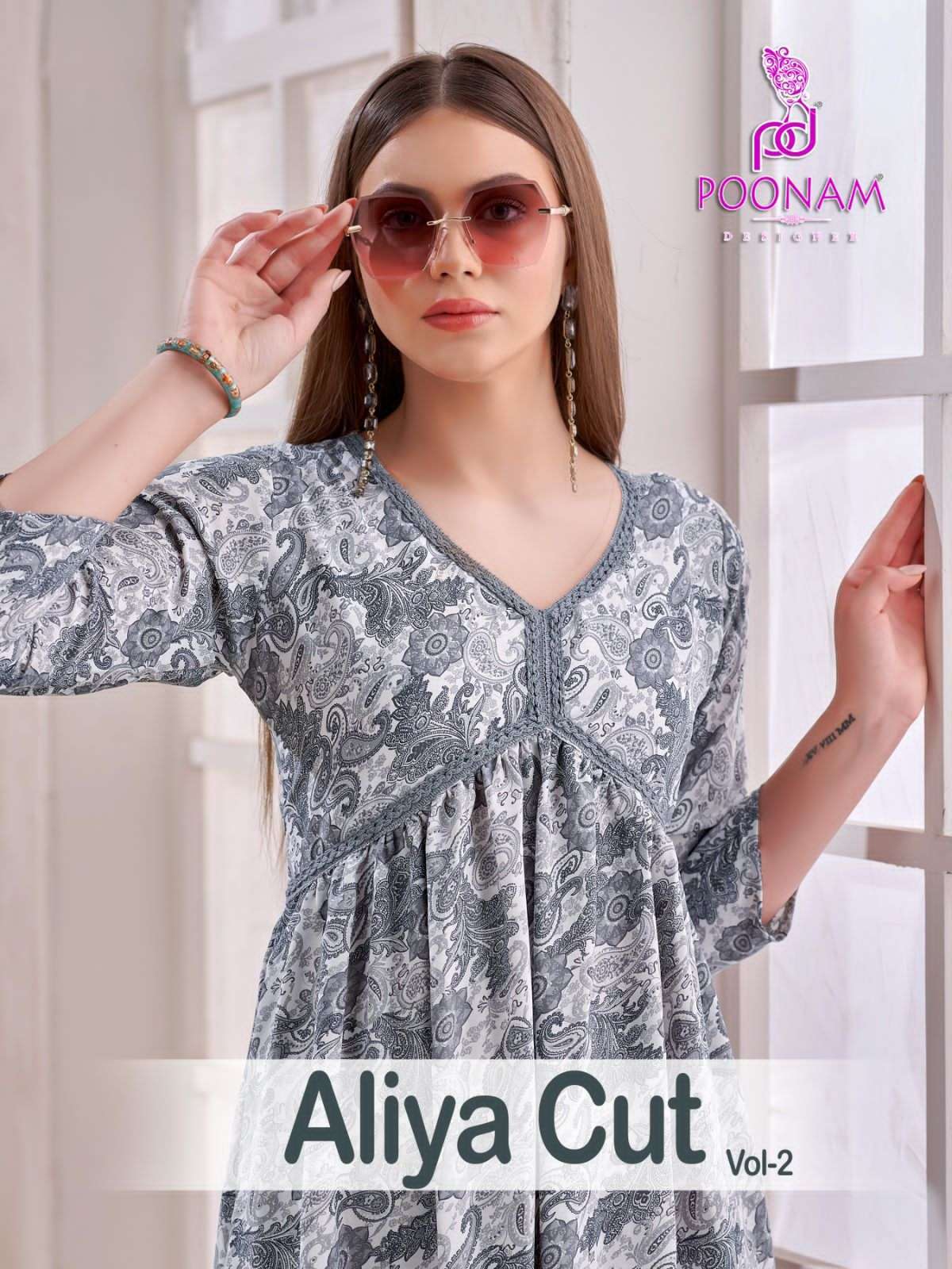 poonam aliya cut vol 2 series 1001-1004 imported viscose gown