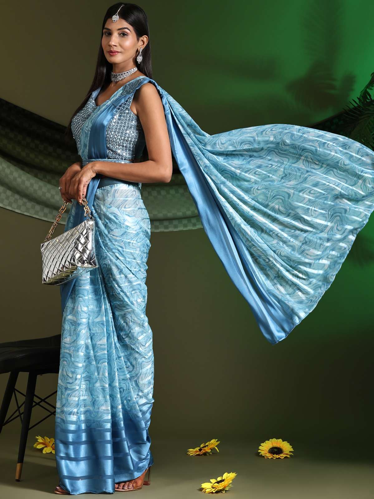 pr 1016353 silk satin sequence embroidery saree 