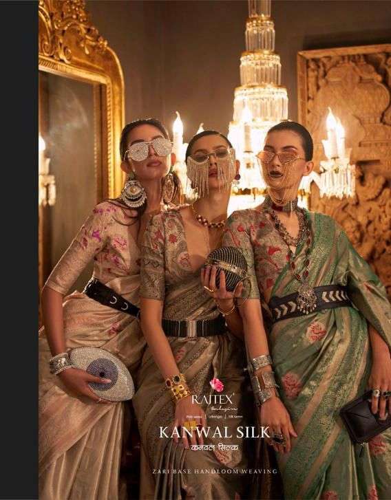 rajtex kanwal silk series 320001-320006 weaving silk saree