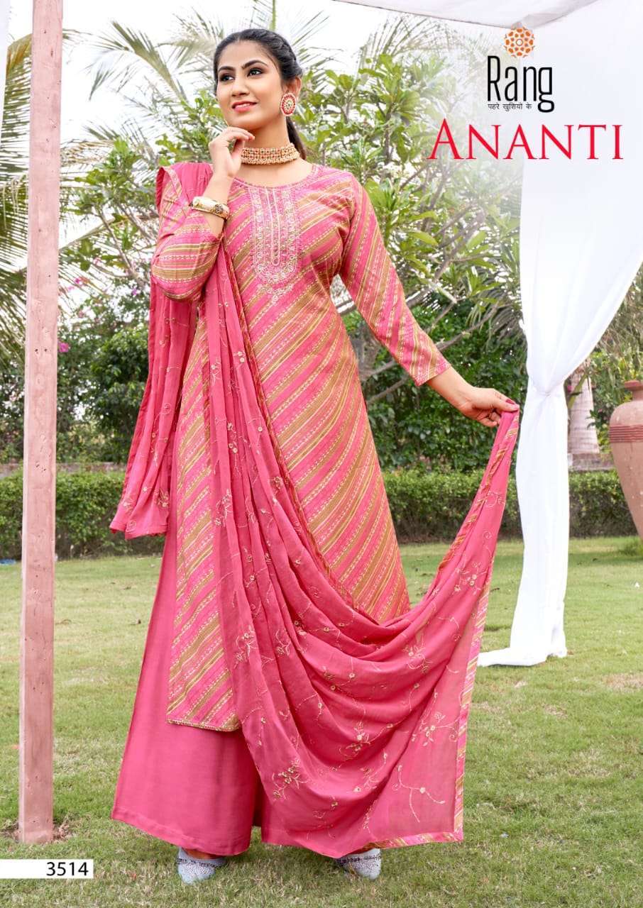 rang ananti series 3511-3514 muslin foil print suit 