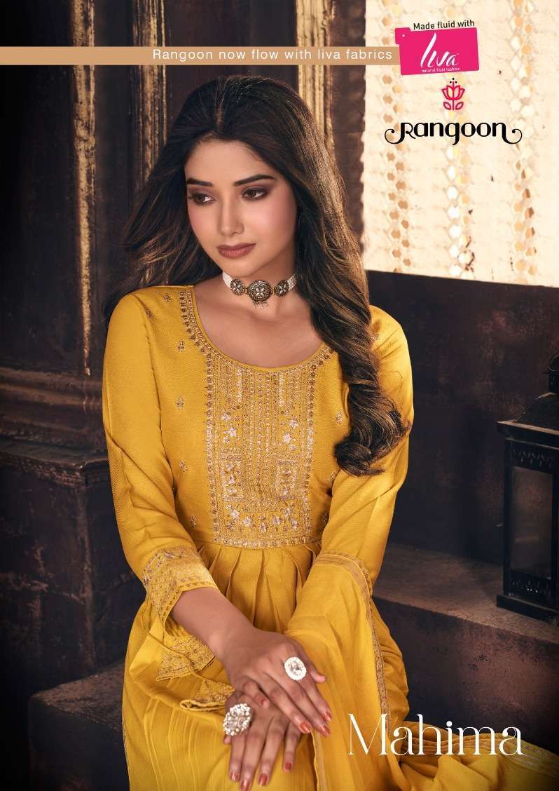 rangoon mahima series 4341-4344 Airjet Rayon readymade suit 