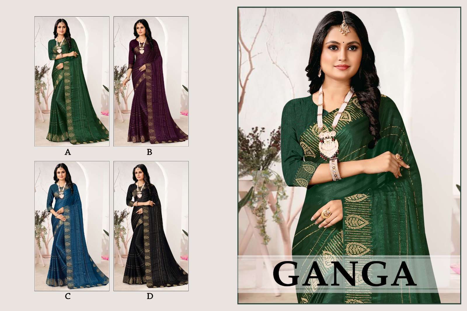 ranjna saree Ganga fancy fabrics saree