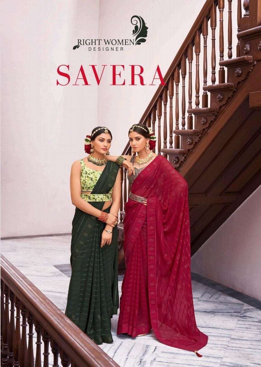 right women savera series 30111-30118 pure georgette saree