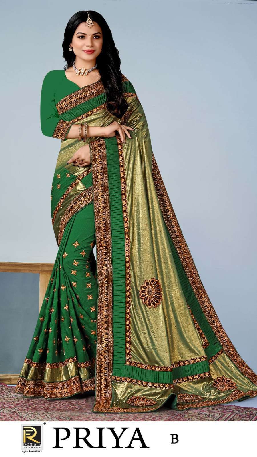 Ronisha priya imported lycra fancy look saree