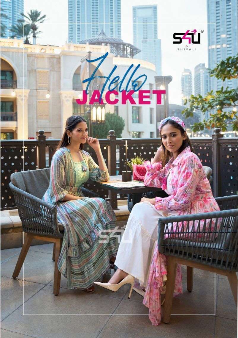 s4u hello jacket vol 9 series 01-05 Textured Georgette kurti