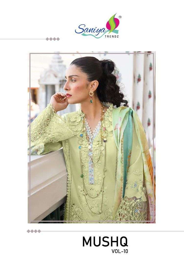 saniya trendz mushq vol 10 series 1001-1004 cotton suit 