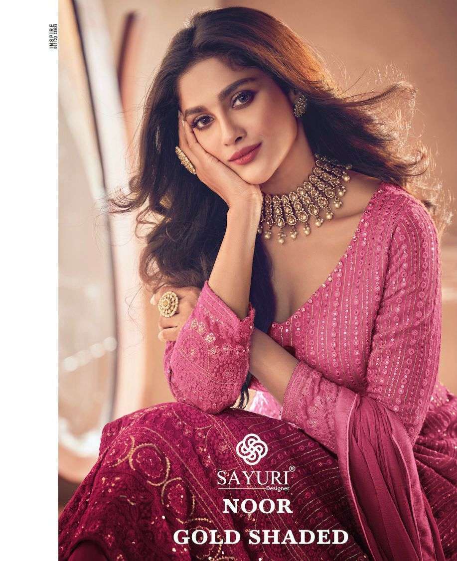 sayuri noor gold shaded series 122 real georgette suit 