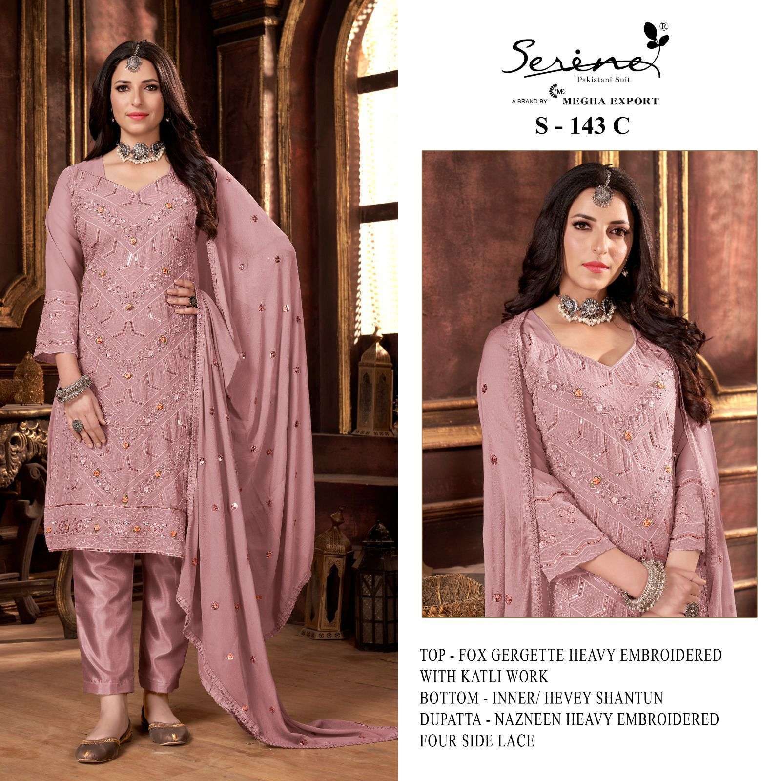 serine S-143 faux georgette embroidery suit 