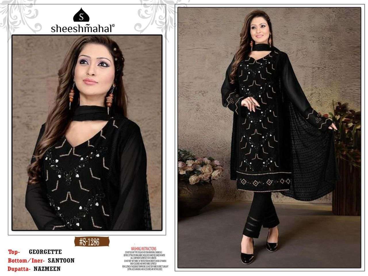 sheeshmahal 1286 faux georgette heavy embroidered suit 