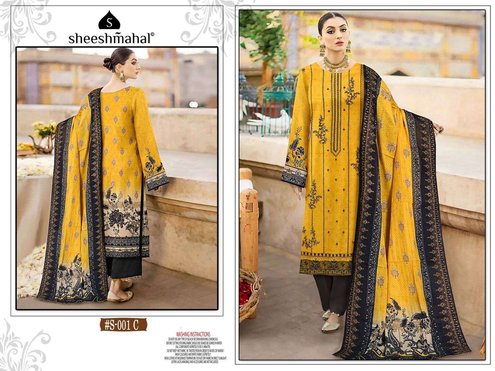 sheeshmahal lawn collection vol 1 series 001 pure lawn suit