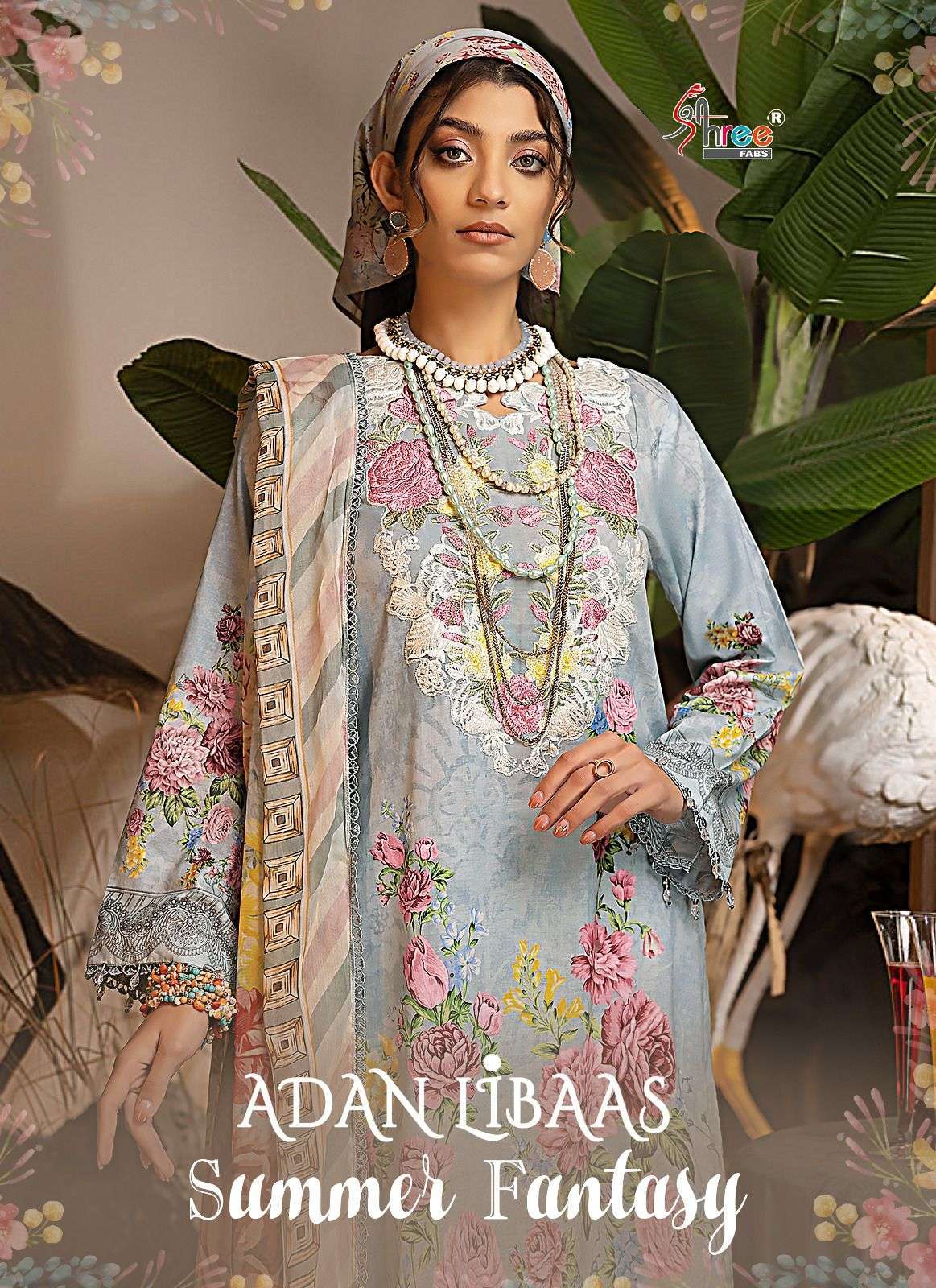 shree fabs adan libaas summer fantasy series 3132-3139 pure cotton suit