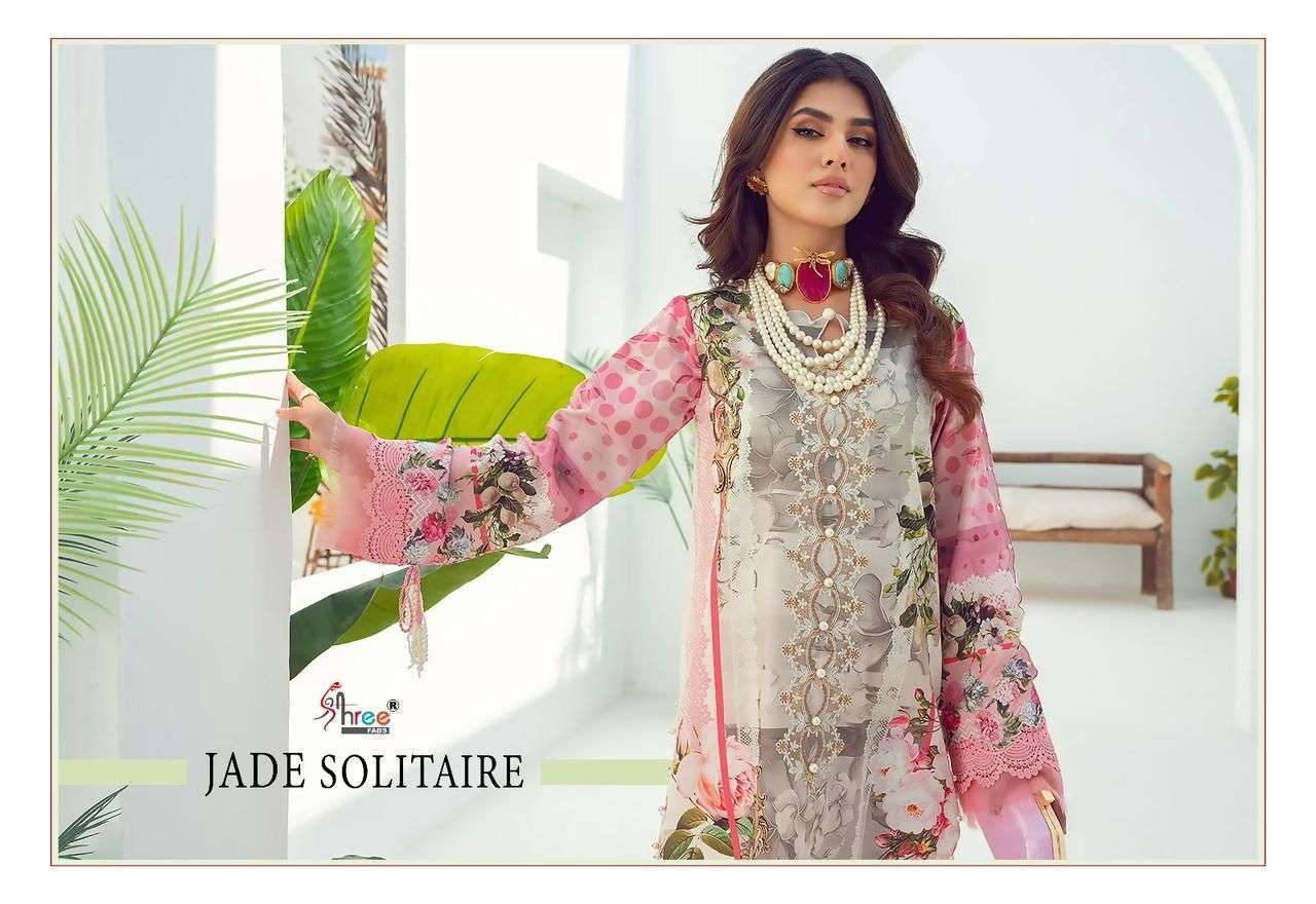 shree fabs jade solitaire series 3077-3081 pure cotton suit 