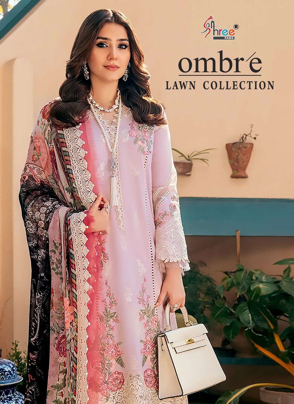 shree fabs ombre lawn collection series 3069-3076 pure lawn cotton suit 