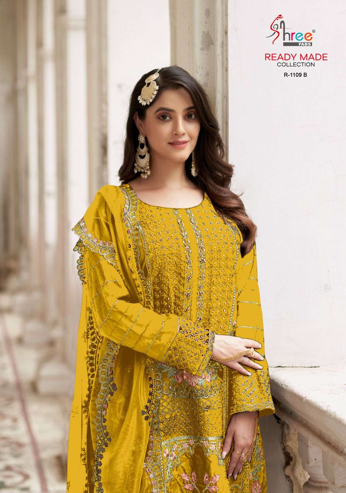 shree fabs R-1109 organza embroidered suit 