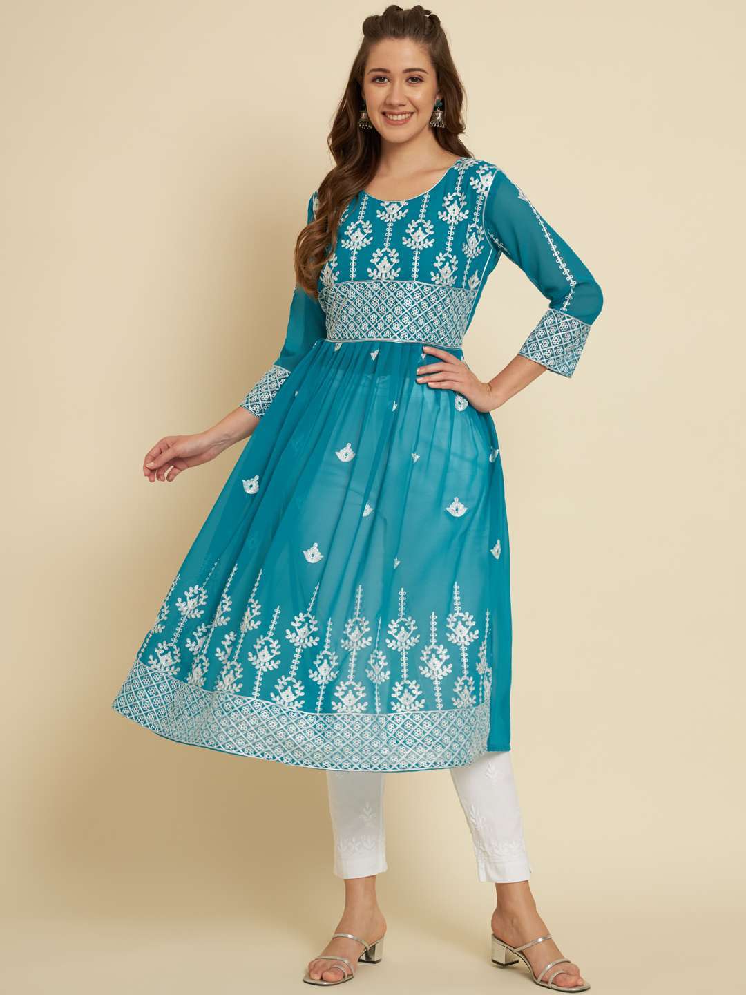 Sia 2 Soft Georgette Kurta with Embroidery Work