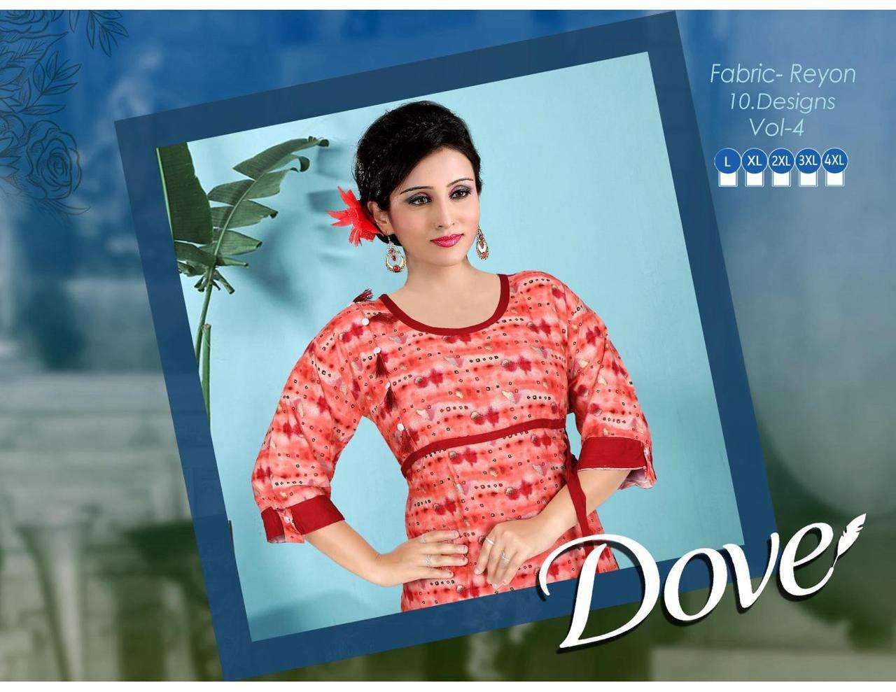 summer special dove vol 4 series 401-410 rayon procian print kurti 