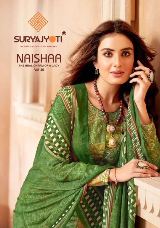 Suryajyoti Naishaa Vol-35 series 35001-35010 Satin Cotton suit