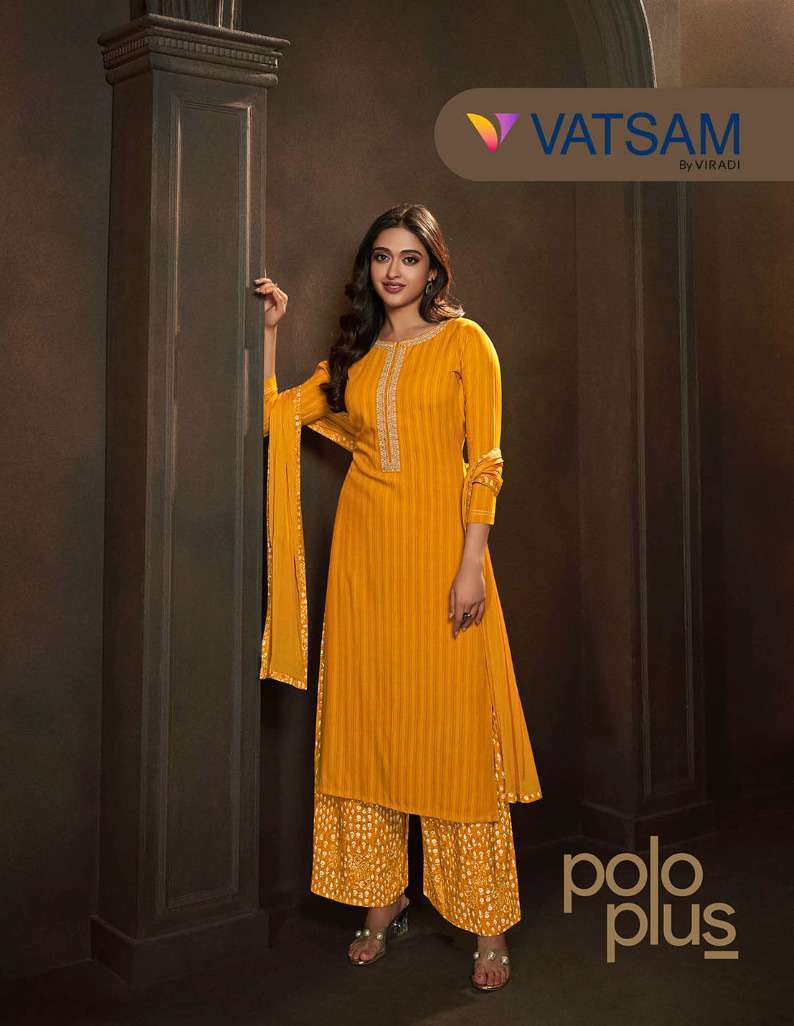 vatsam polo plus series 331-336 rayon self pattern suit