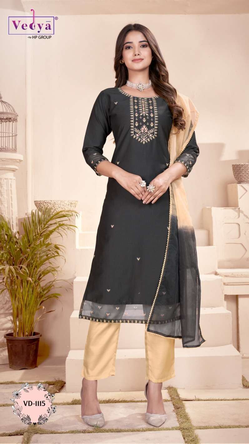 vedya rozaana series 1111-1116  Chinon Silk readymade suit 