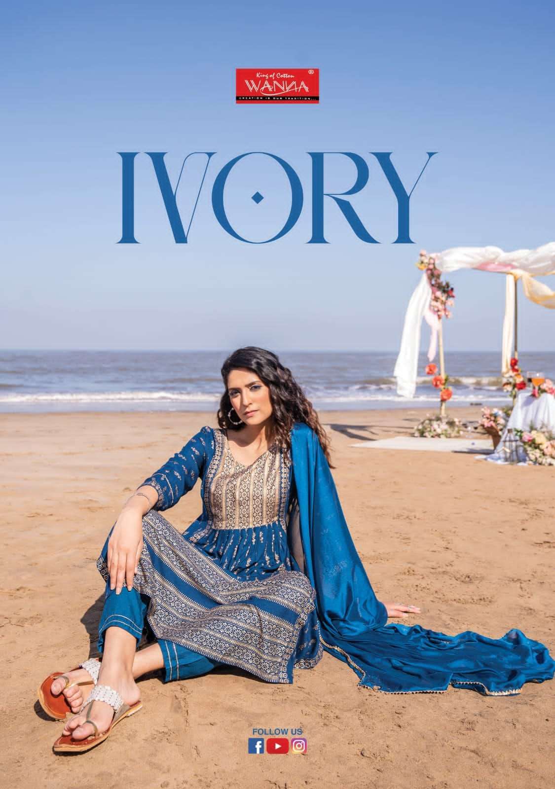 wanna ivory series 201-204 Heavy Rayon Pure Fabric suit