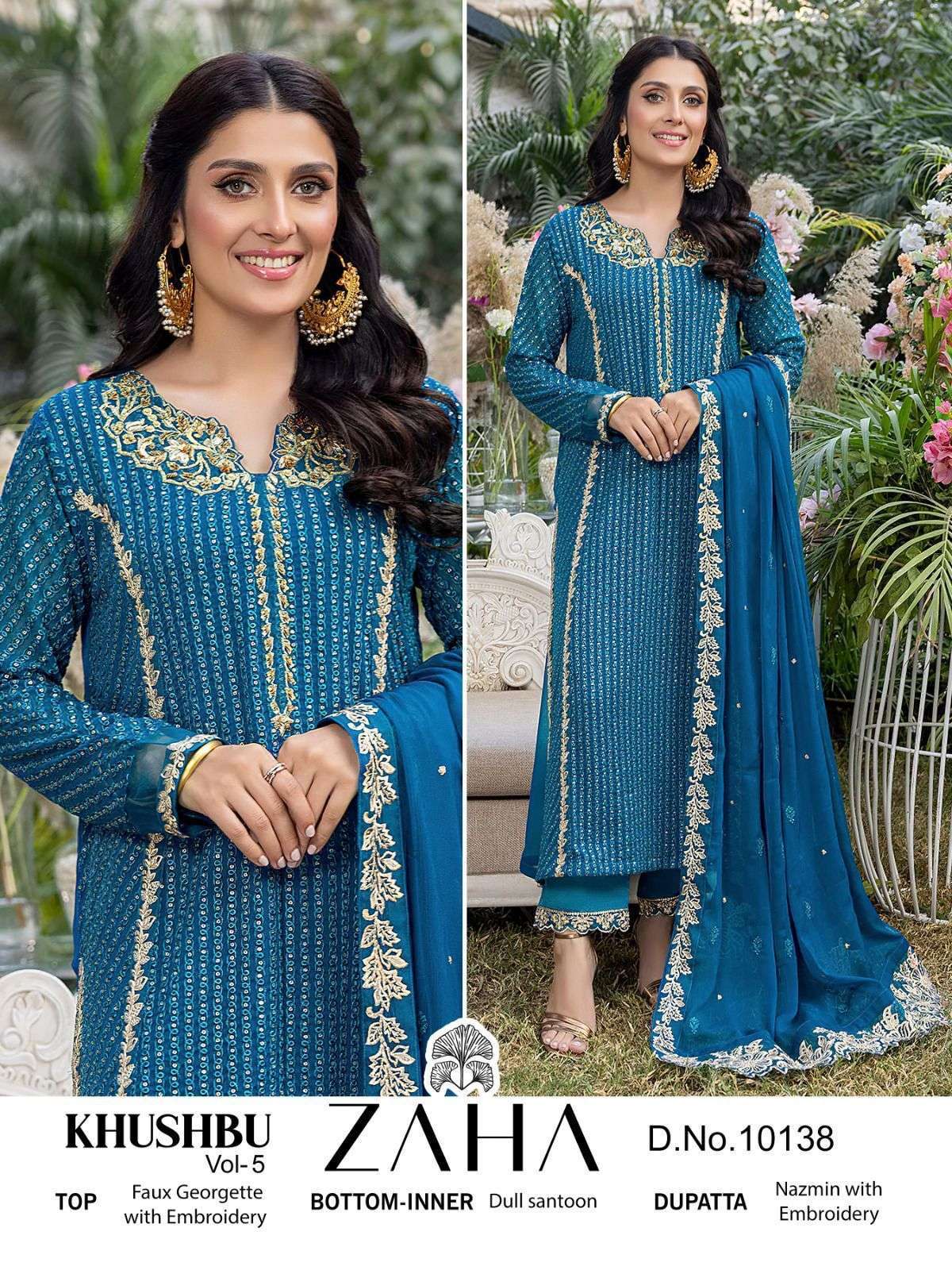 zaha 10138 georgette pakistani suit