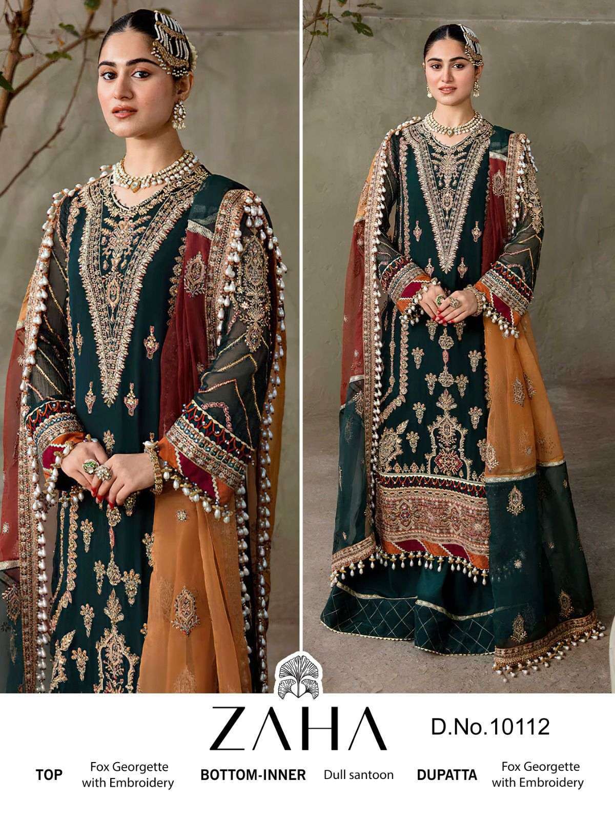 zaha aaeesha vol 1 series 10112 georgette suit 