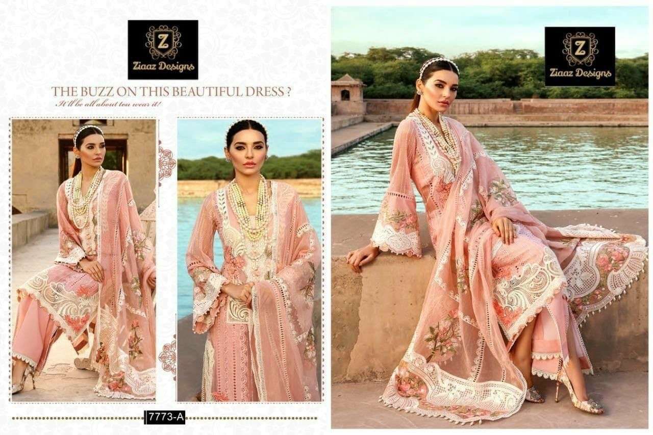 ziaaz designs 303-A designer cambric cotton suit 