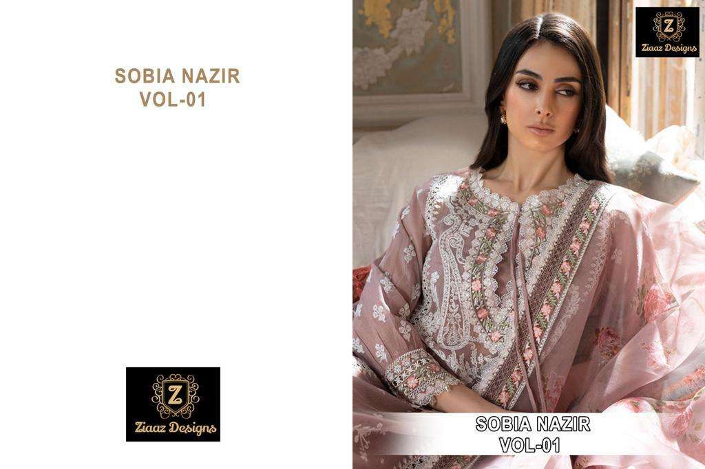 ziaaz designs 313-314 designer cambric cotton suit 