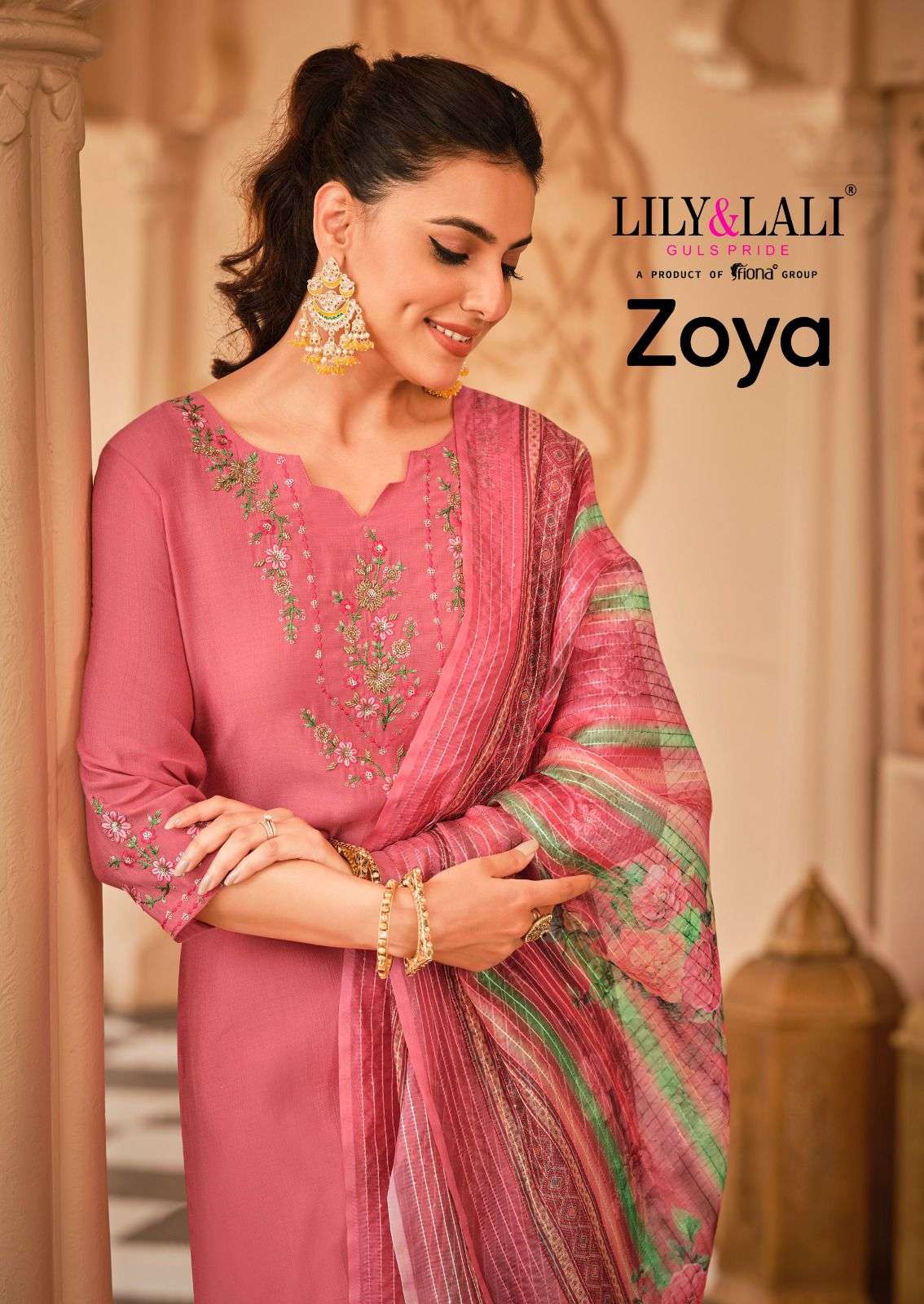 zoya designer pure viscose readymade suit 