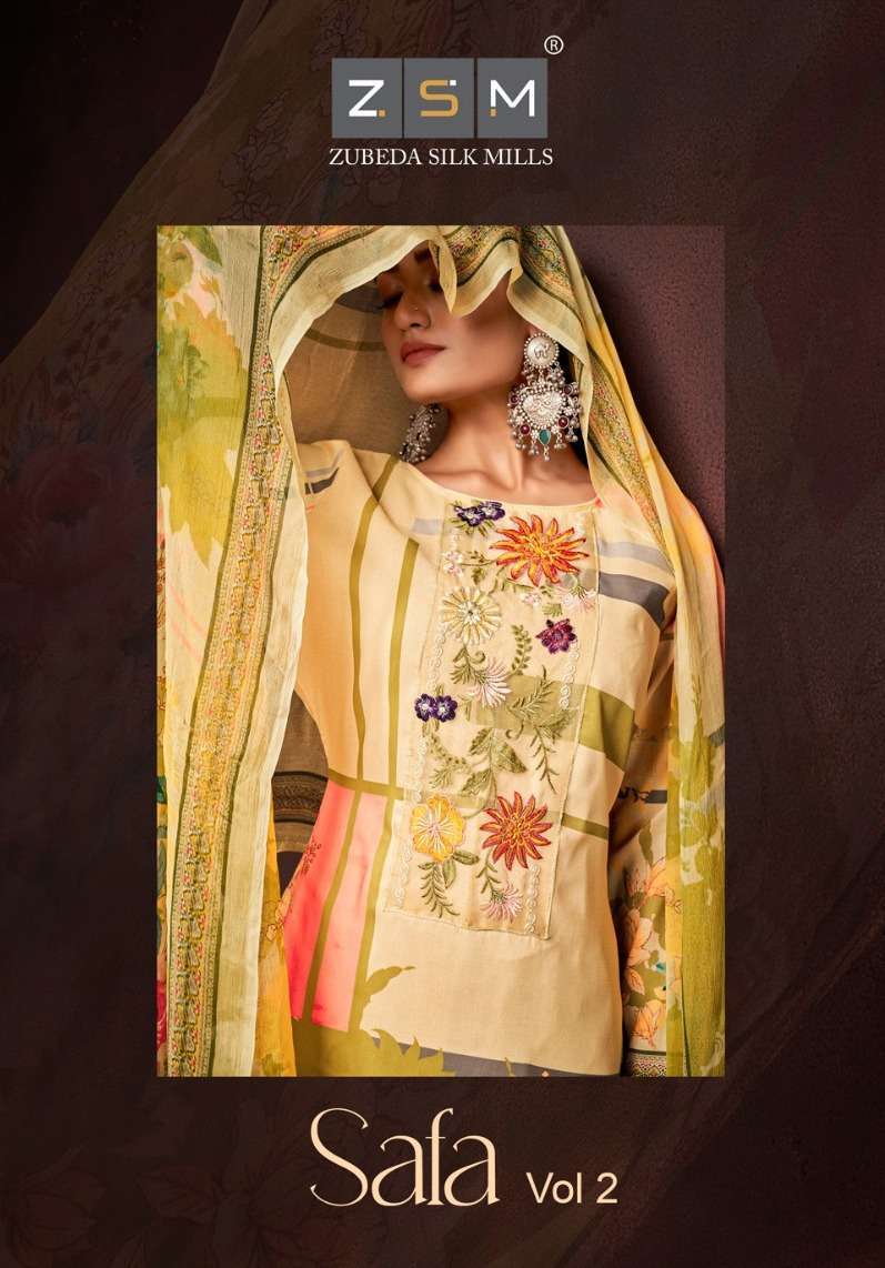 zubeda safa vol 2 series 2001-2006 Solid maslin digital print suit