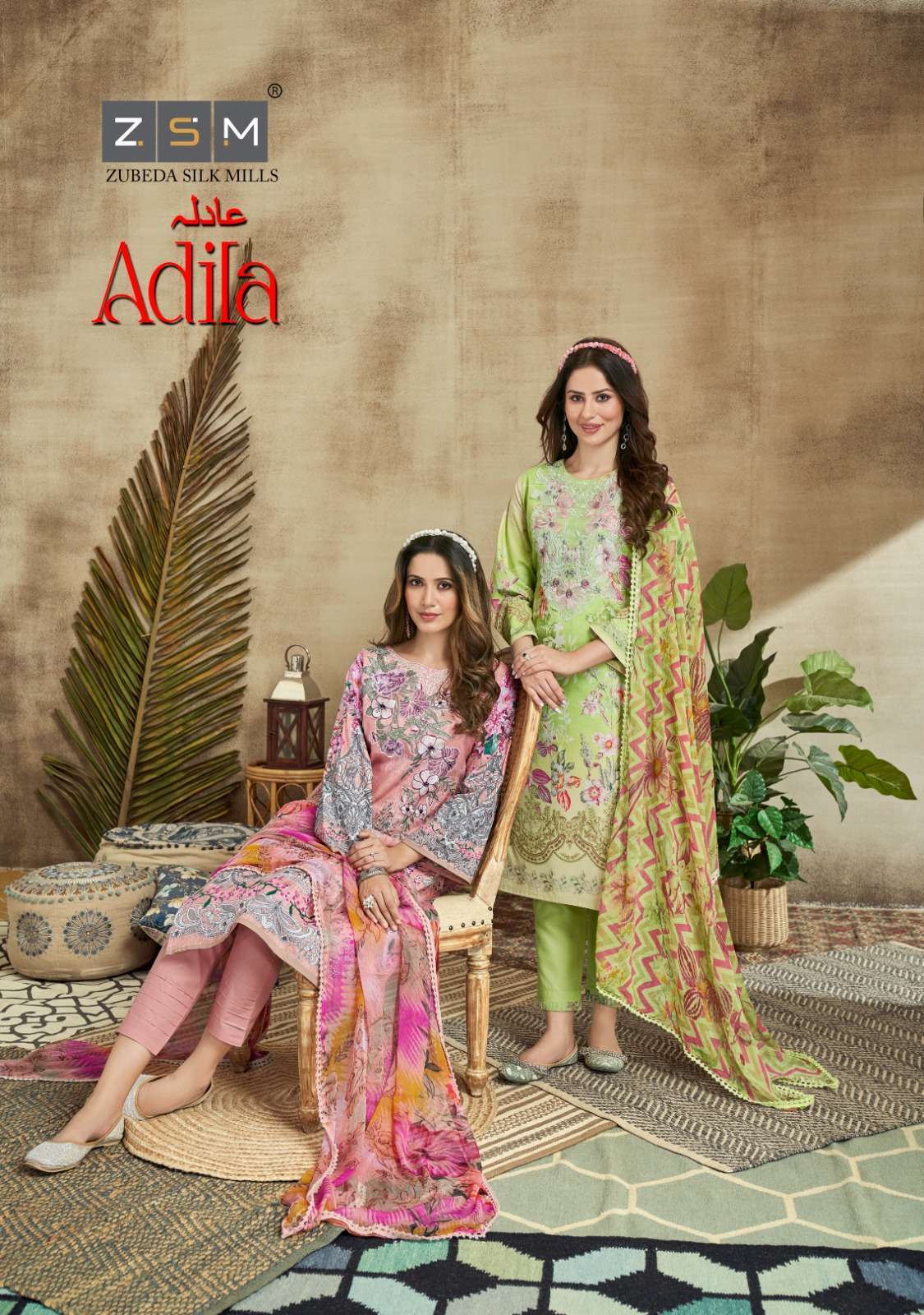 zubeda silk mills adila series 10001-10008 Pure lawn cotton suit