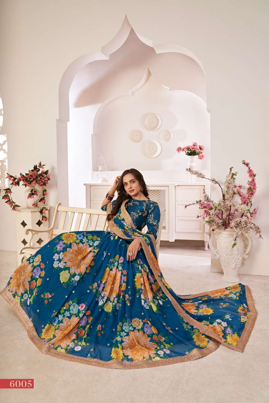 aawiya lotus vol 1 series 6005 georgette lehenga