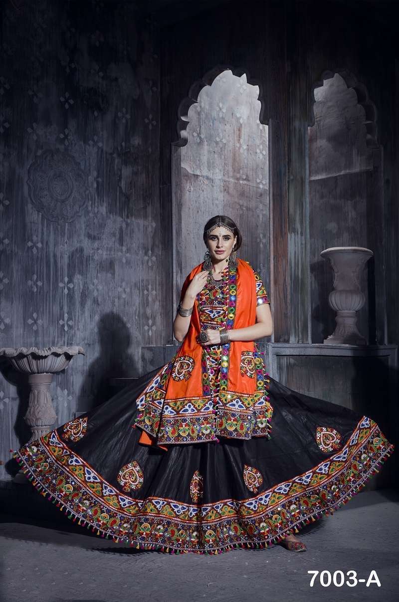 aawiya rajwadi vol 1 7003 color art silk lehenga