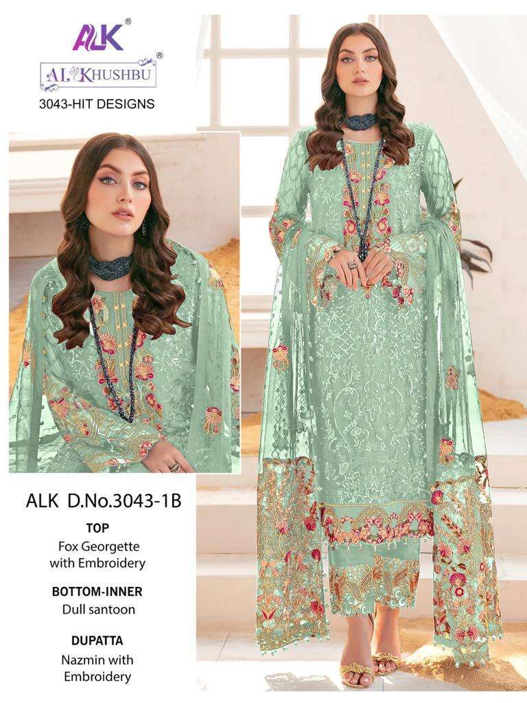 al khushbu 3043 abcd georgette heavy embroidered suit 