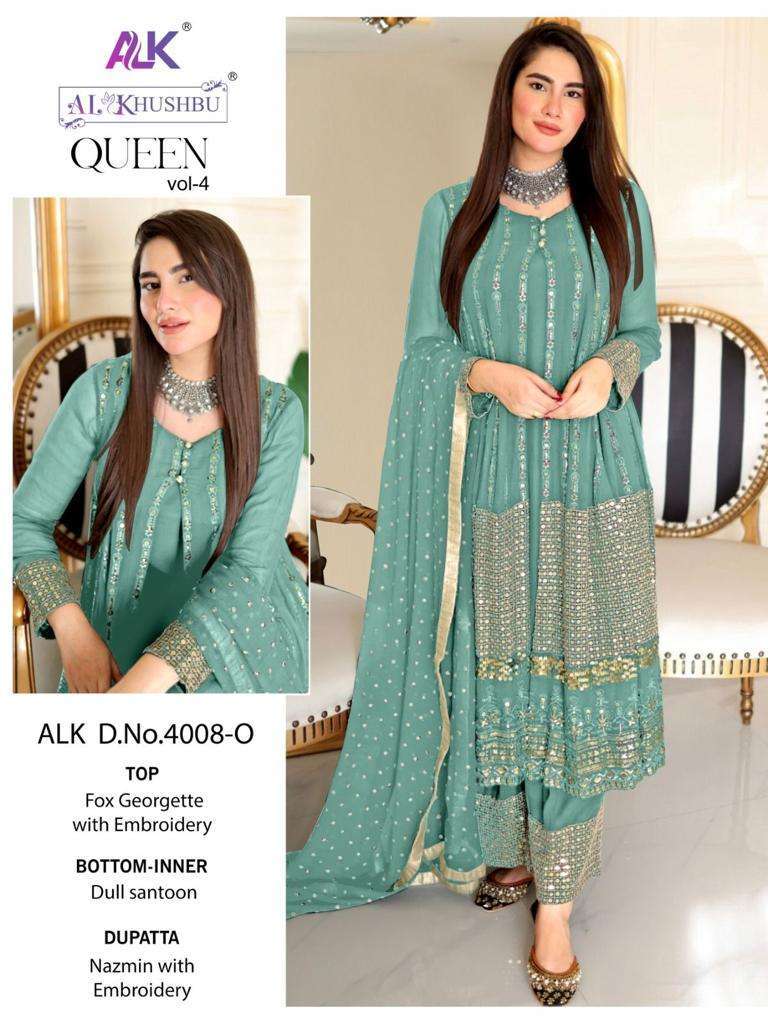 al khushbu 4008o georgette heavy embroidered suit