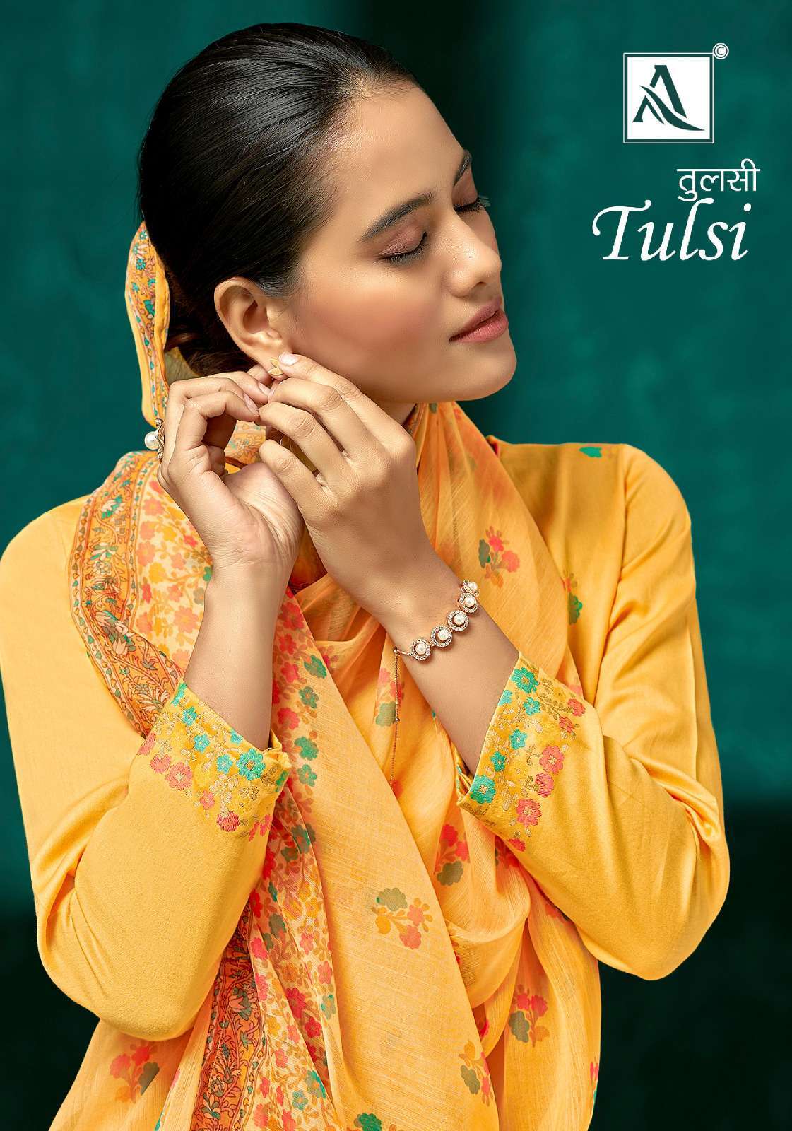 alok suit tulsi series 1279001-1279005 Fine Cotton Jacquard suit